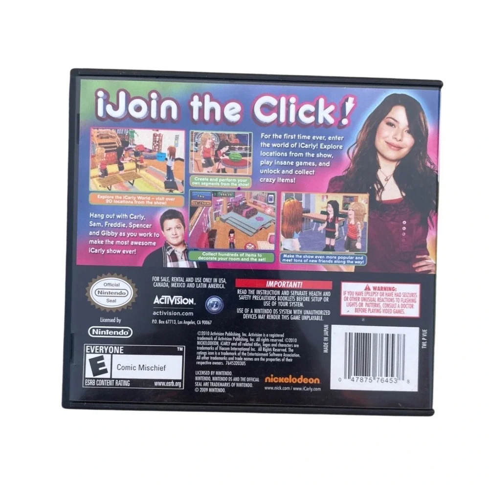 iCarly 2 iJoin the Click! Nintendo DS Game Activision Nickelodeon CIB Complete